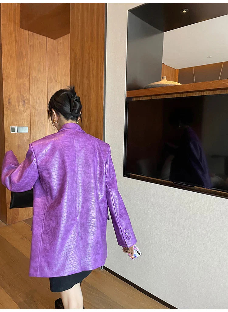 Amparo Übergroßer Krokodil Blazer