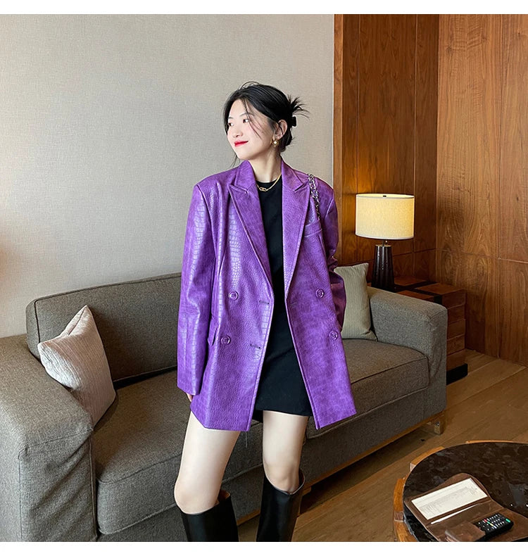 Amparo Übergroßer Krokodil Blazer