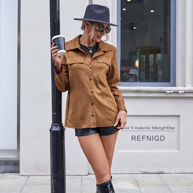 Wildleder Overshirt Jacke