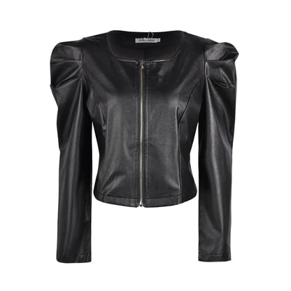 Schwarze Lederjacke
