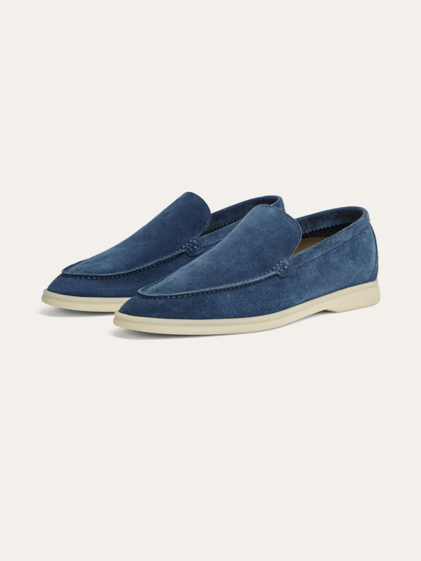 Verfeinerte Wildleder Slipper – Blau