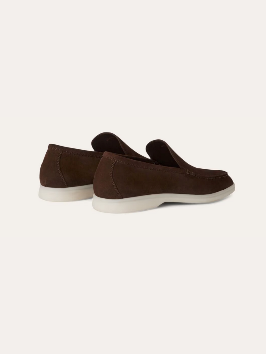 Verfeinerte Wildleder Slipper – Dunkelbraun