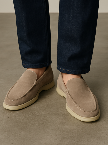 Verfeinerte Wildleder Slipper – Beige Sable
