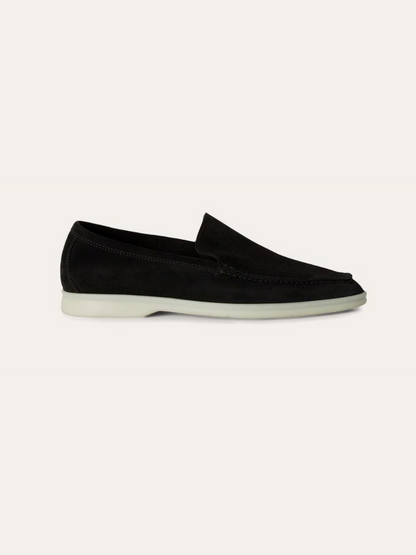 Verfeinerte Wildleder Slipper – Schwarz