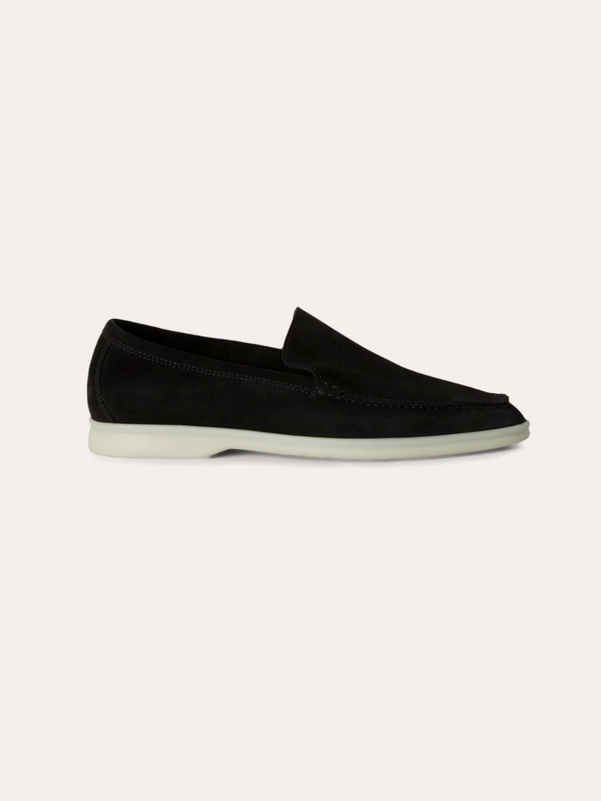 Verfeinerte Wildleder Slipper – Schwarz