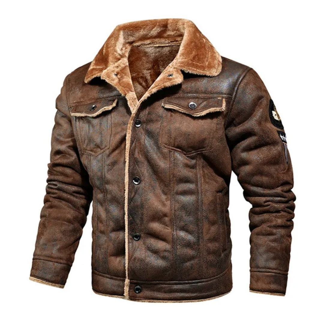 Noxar™ | Warme und Vielseitige Lederjacke