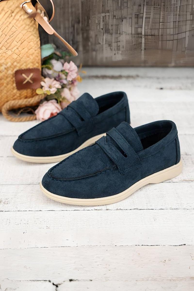 Old Money Damen Elegante Flache Loafer in Einfarbig