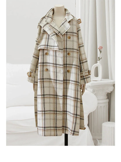 Neus Karierter Trenchcoat