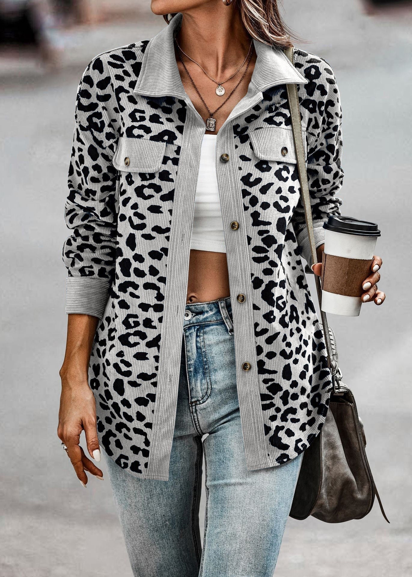 Leopardenmuster Jacke
