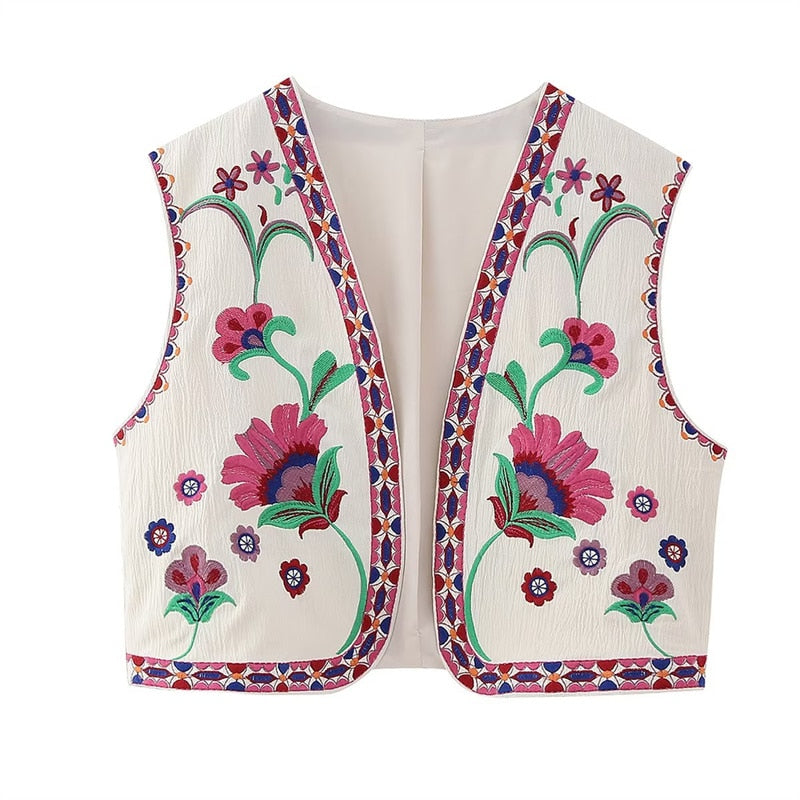 Vintage Bestickte Weste