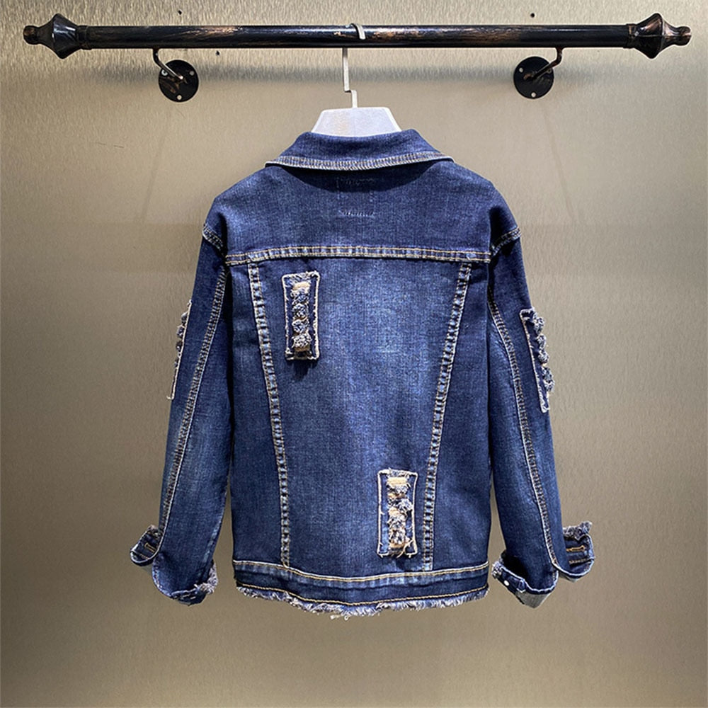 Rote Rose Denimjacke
