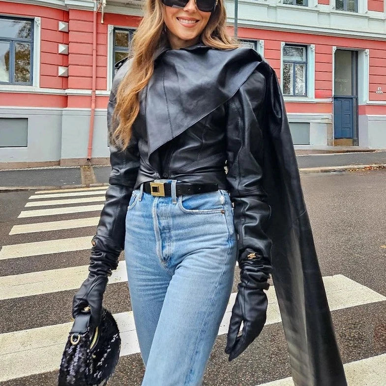 Slim Lederjacke