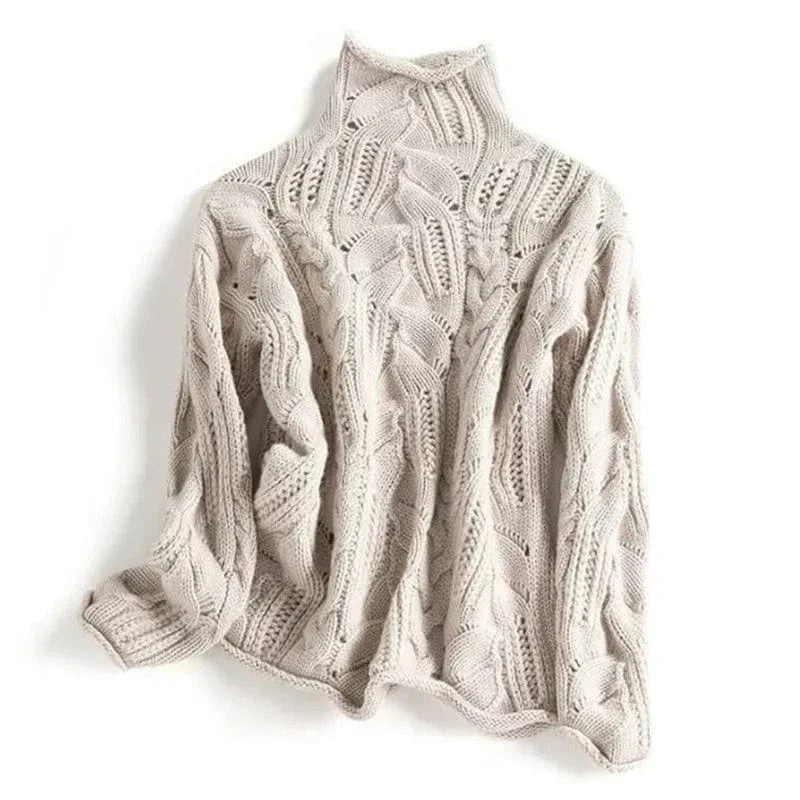 KARLA | Kaschmir Rollkragenpullover mit Zopfmuster