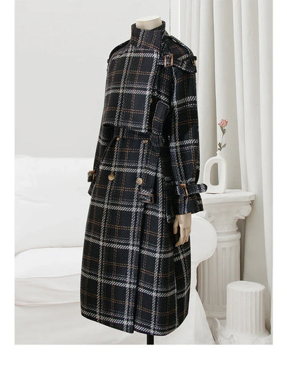 Neus Karierter Trenchcoat