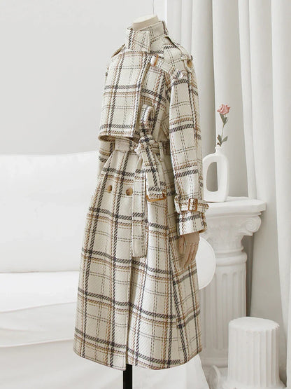 Neus Karierter Trenchcoat