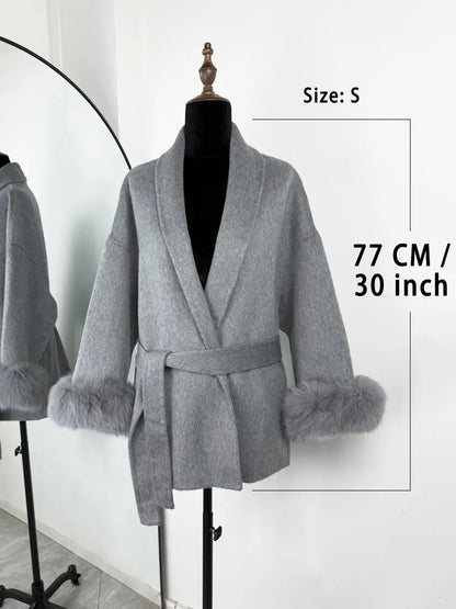 Eulalia - Tossy Fuchs Pelz Wollmantel Damen Kurzmantel