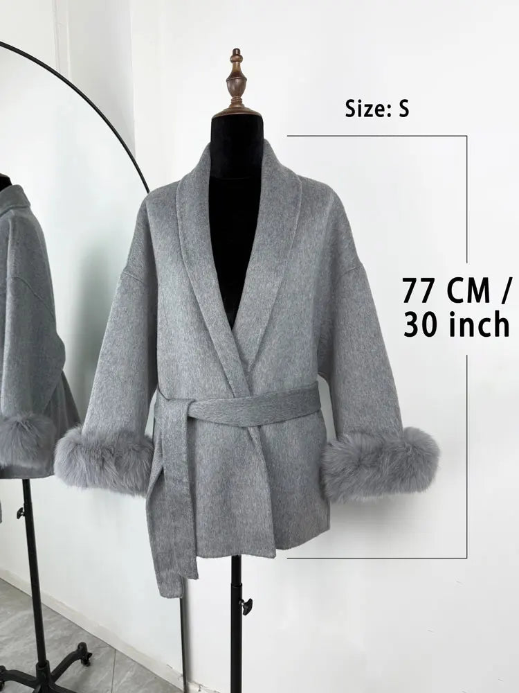 Eulalia - Tossy Fuchs Pelz Wollmantel Damen Kurzmantel