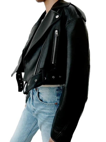 Damen Kunstlederjacke