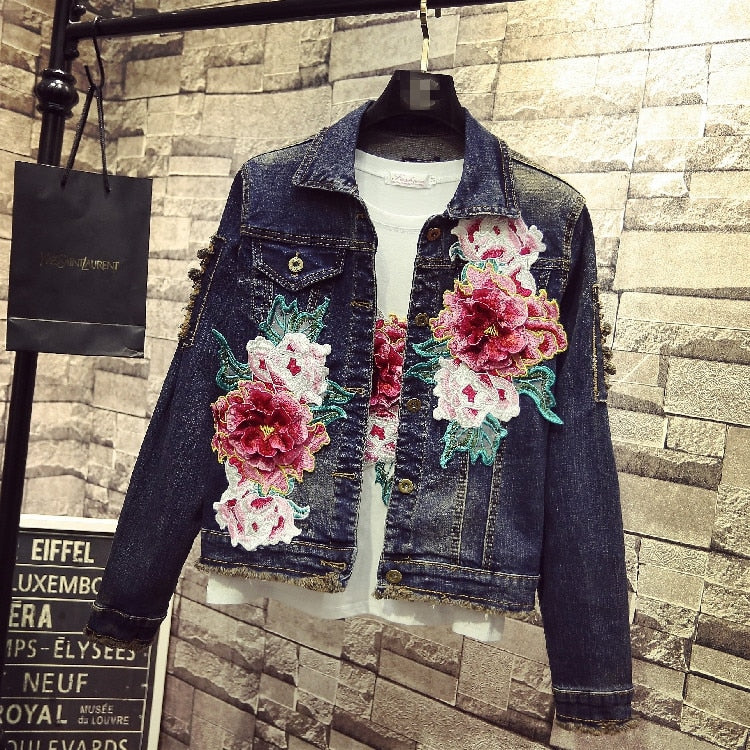 Blumen Denim Jacke