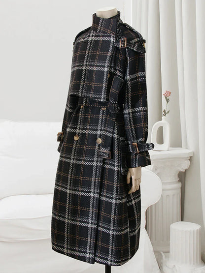 Neus Karierter Trenchcoat