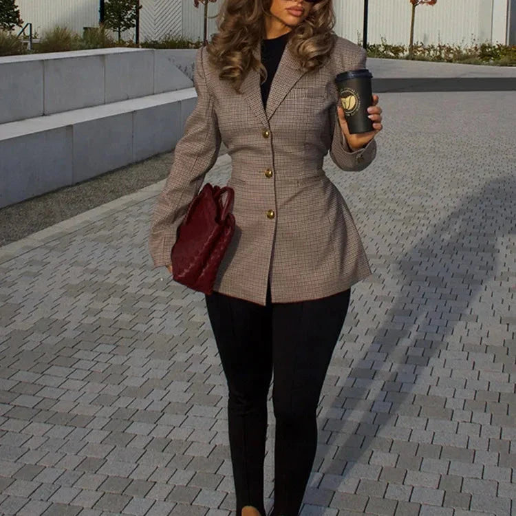 Kariertes Anzugjacke