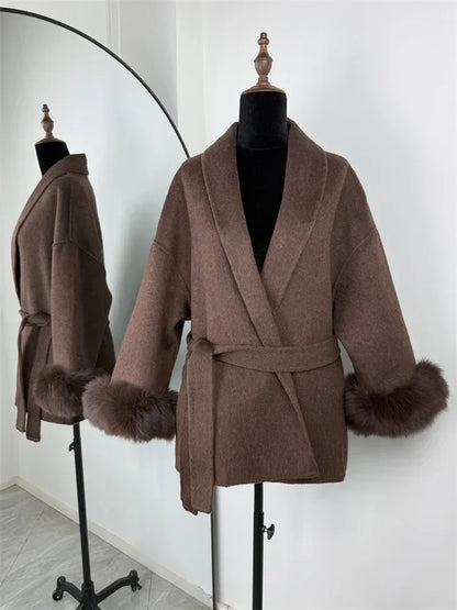 Eulalia - Tossy Fuchs Pelz Wollmantel Damen Kurzmantel