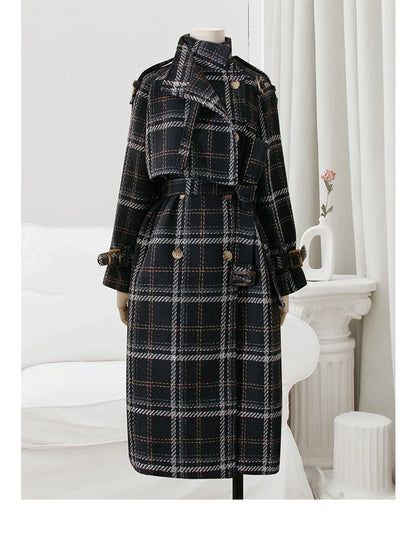 Neus Karierter Trenchcoat