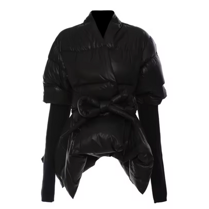 Asymmetrische Jacke mit Schnürung