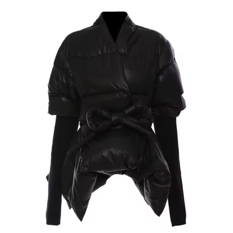Asymmetrische Jacke mit Schnürung