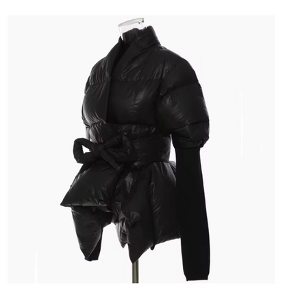 Asymmetrische Jacke mit Schnürung