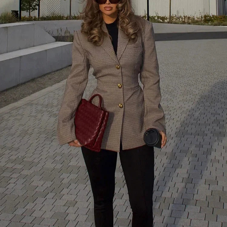 Kariertes Anzugjacke
