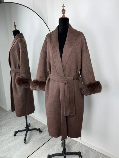 Eulalia - Tossy Fuchs Pelz Wollmantel Damen Kurzmantel
