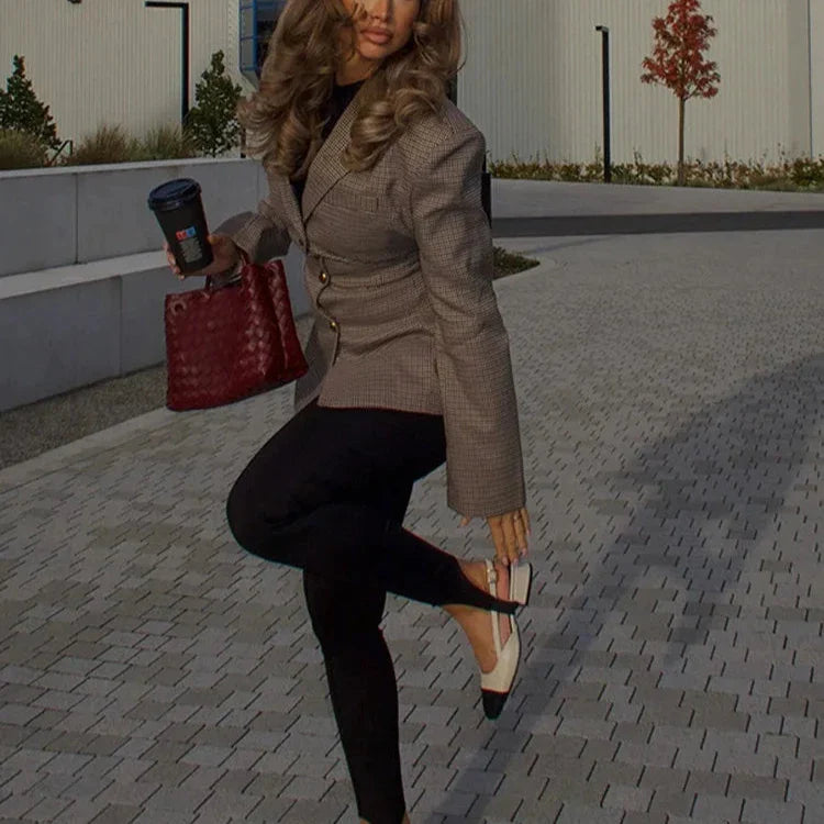 Kariertes Anzugjacke