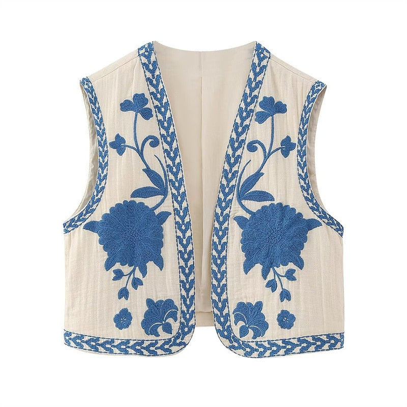 Vintage Bestickte Weste
