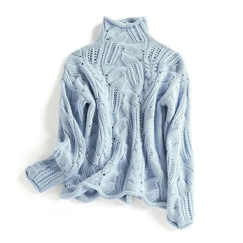 KARLA | Kaschmir Rollkragenpullover mit Zopfmuster