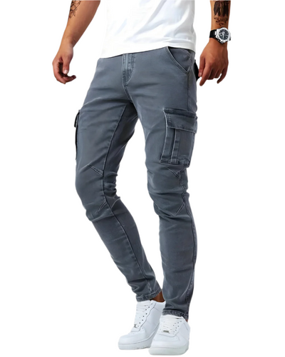 Pantaloni Cargo Stretch Marino