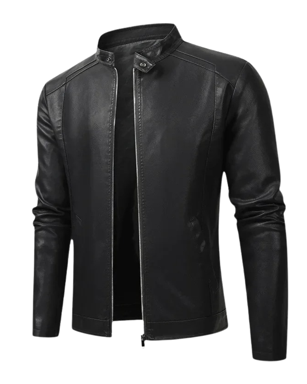 Giacca di Pelle da Biker Elegante per Uomo