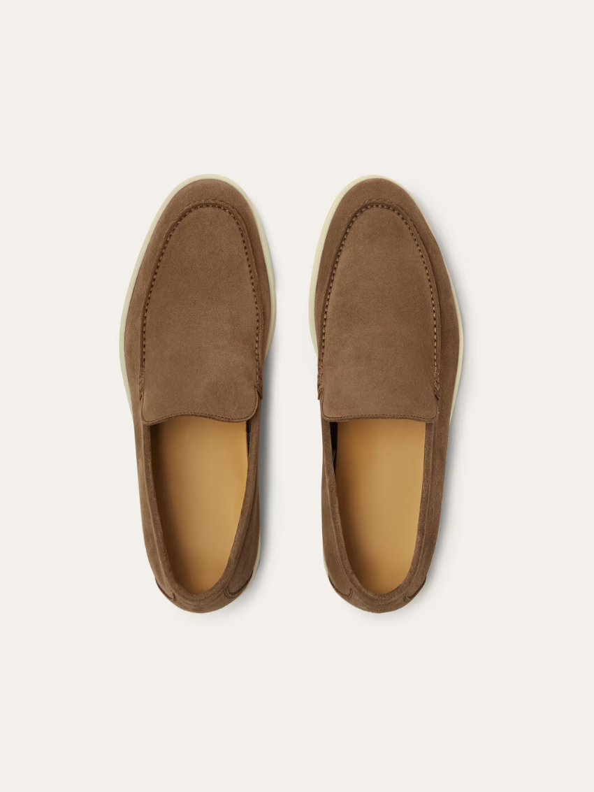 Verfeinerte Wildleder Slipper – Braun