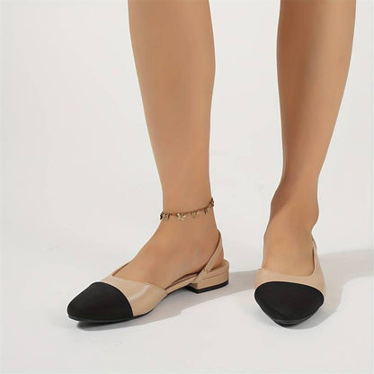 Old Money Damen Kontrastfarbe Elegante Knöchelriemen Chunky Niedrigabsatz Schuhe