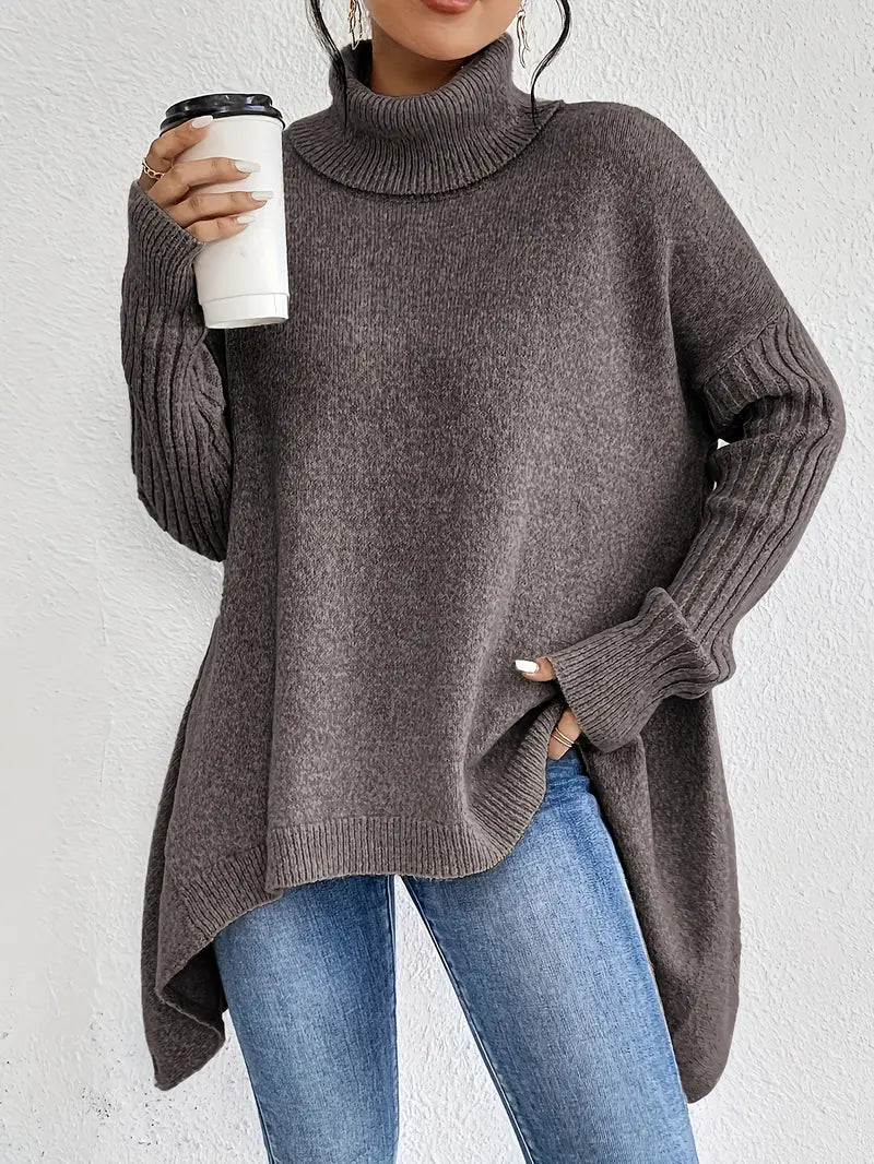 LAORA | Pullover mit langen Ärmeln und hohem Kragen