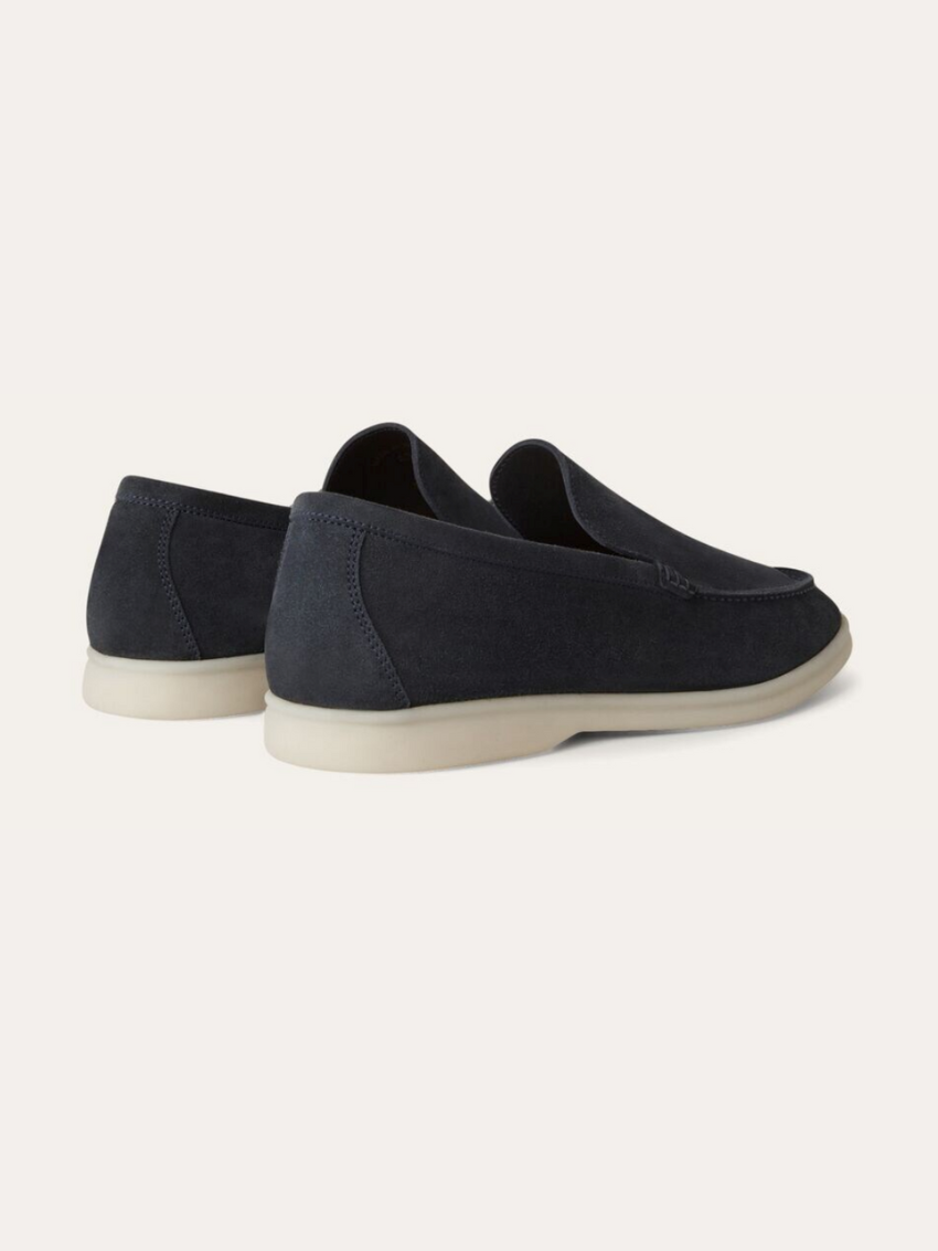 Verfeinerte Wildleder Slipper – Marineblau