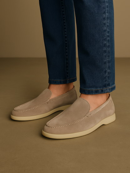 Verfeinerte Wildleder Slipper – Beige Sable