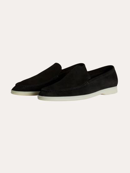 Verfeinerte Wildleder Slipper – Schwarz
