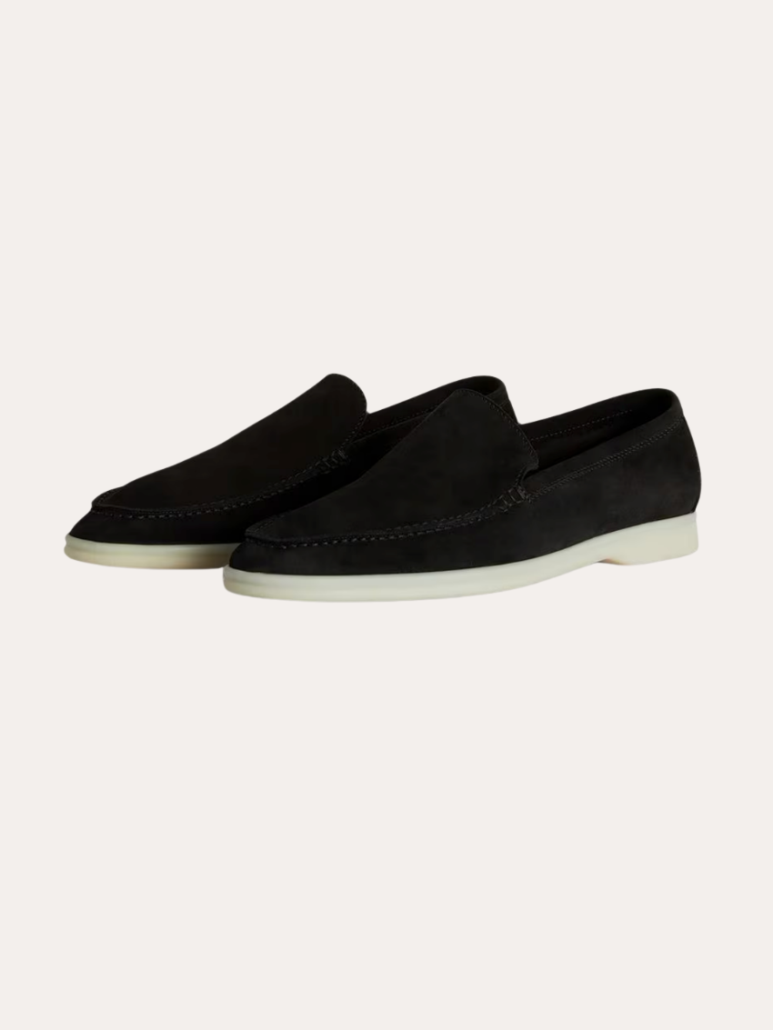 Verfeinerte Wildleder Slipper – Schwarz