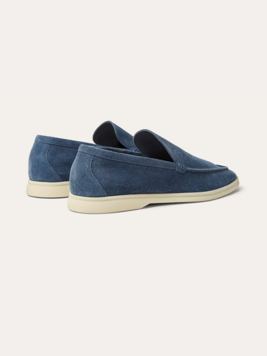Verfeinerte Wildleder Slipper – Blau