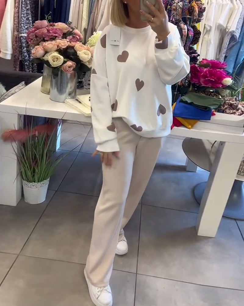 MILU | Baumwollmischung Pullover mit Herzen