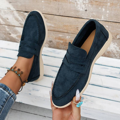 Old Money Damen Elegante Flache Loafer in Einfarbig