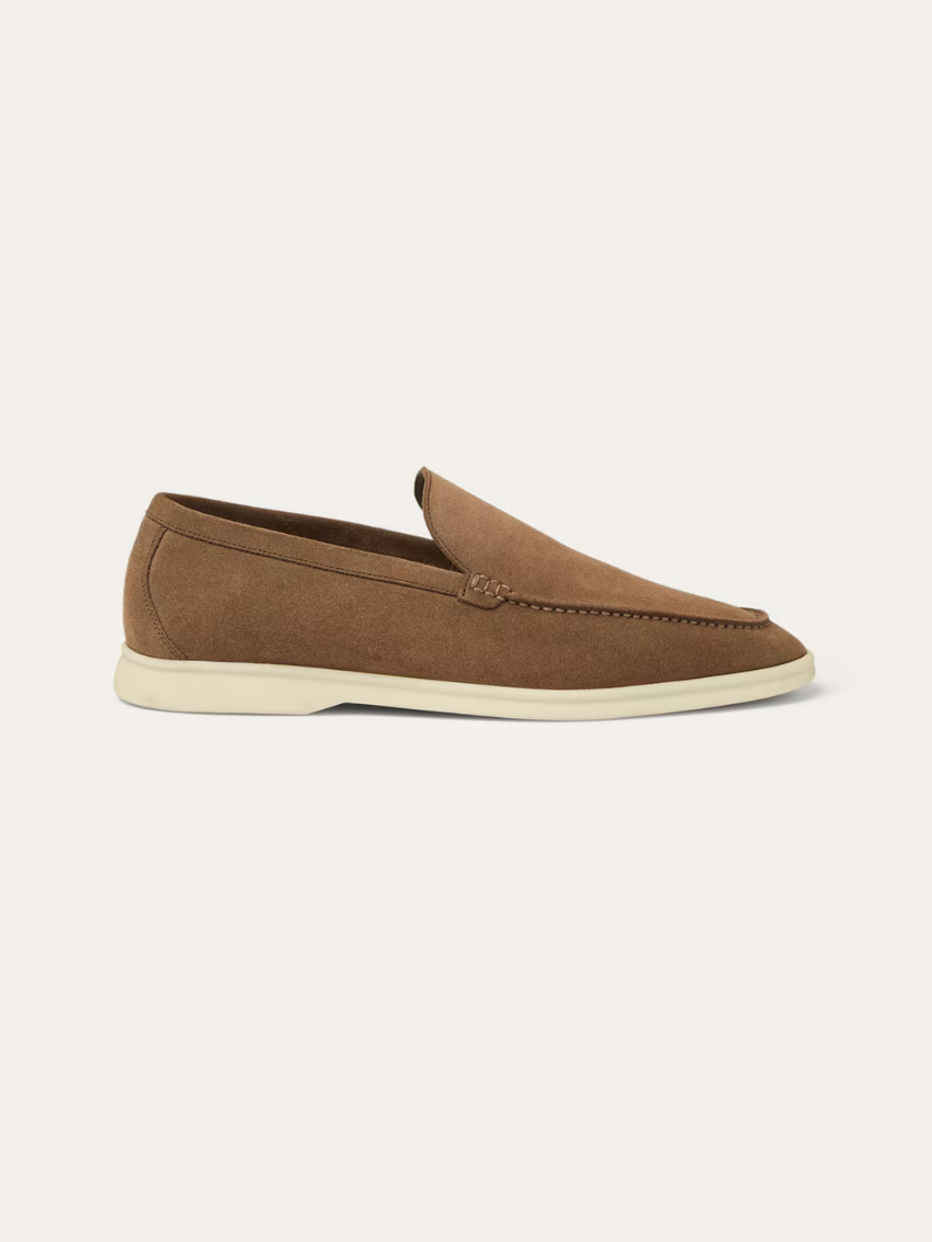 Verfeinerte Wildleder Slipper – Braun