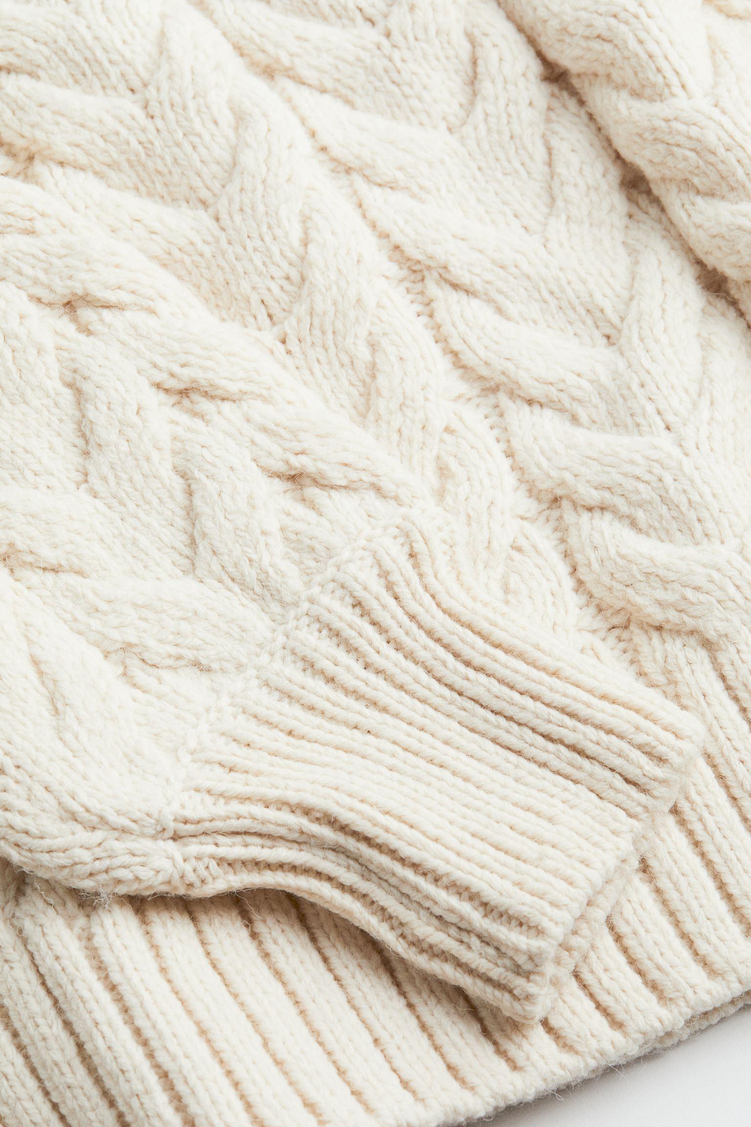 Old Money Weicher Woll-Kabelstrickpullover
