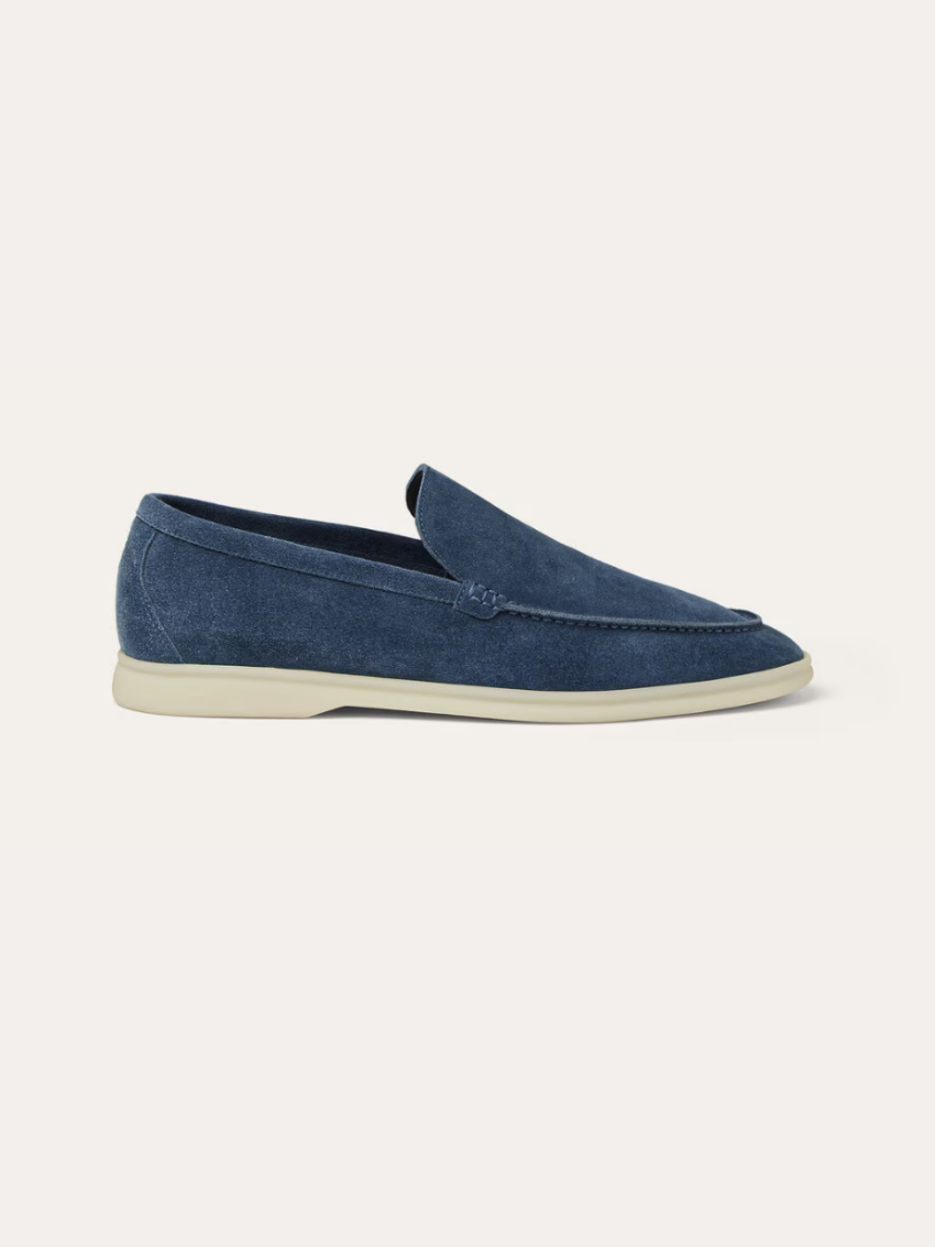 Verfeinerte Wildleder Slipper – Blau